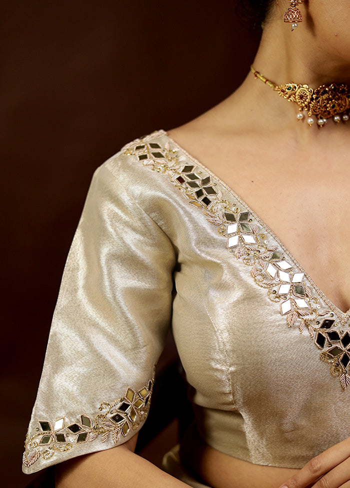 Gold Tissue Designer Blouse
