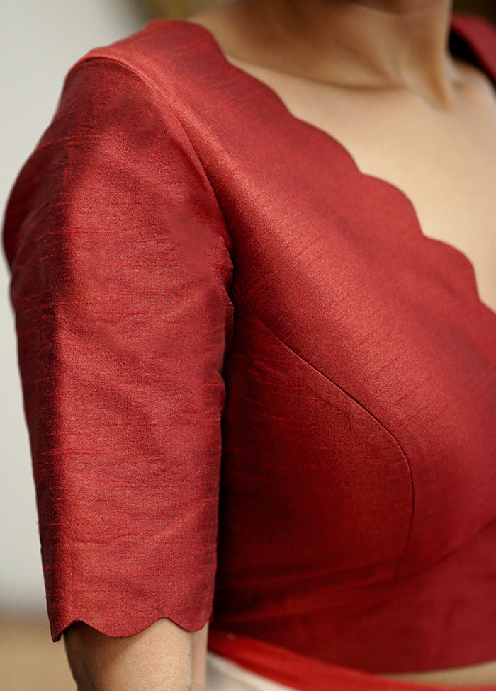 Maroon Dupion Silk Designer Blouse