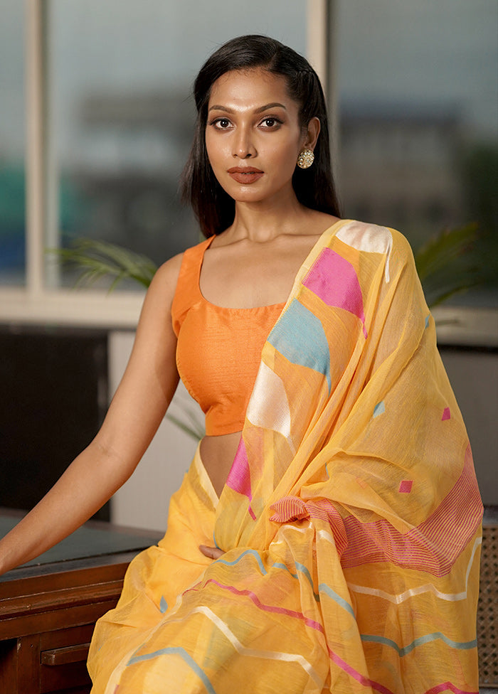 Orange Dupion Silk Designer Blouse