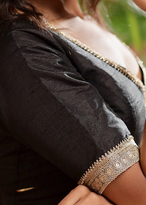 Black Silk Designer Blouse