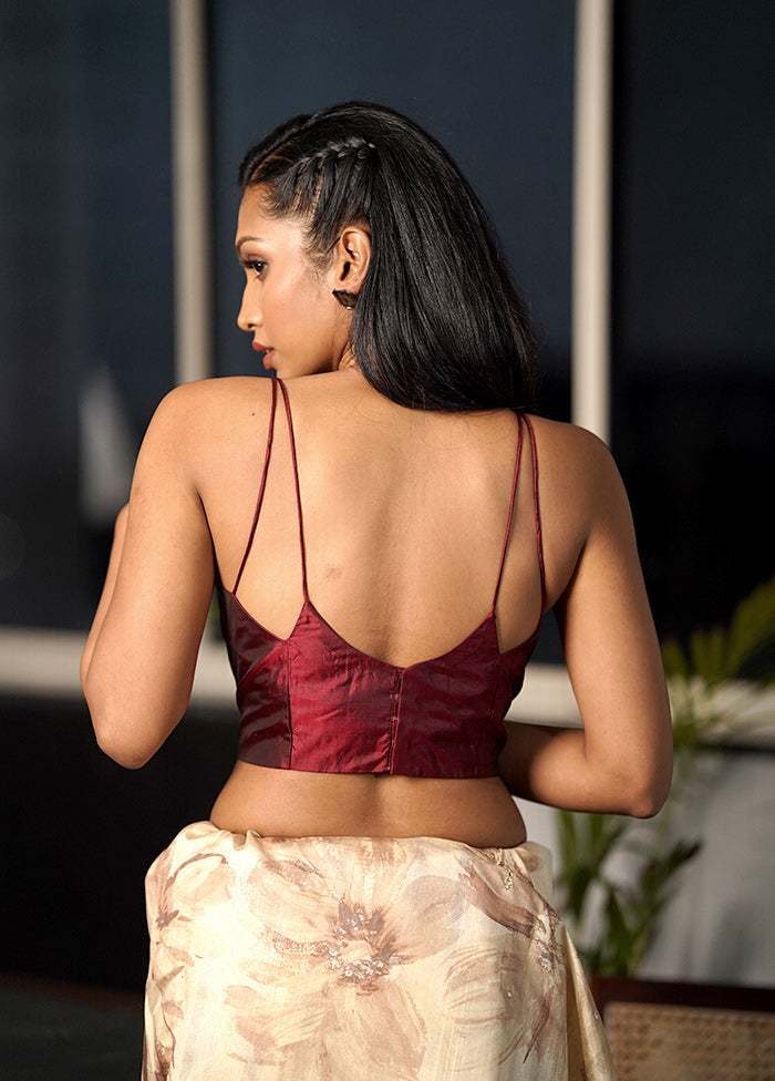 Maroon Pure Silk Designer Blouse