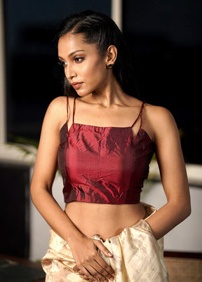 Maroon Pure Silk Designer Blouse
