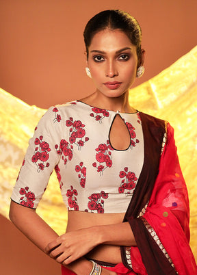 Cream Designer Designer Blouse Piece