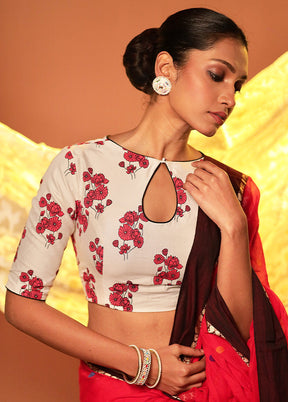 Cream Designer Designer Blouse Piece