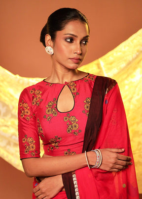 Red Designer Designer Blouse Piece