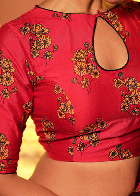 Red Designer Designer Blouse Piece