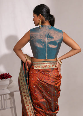 Teal Green  V Neck Designer Blouse