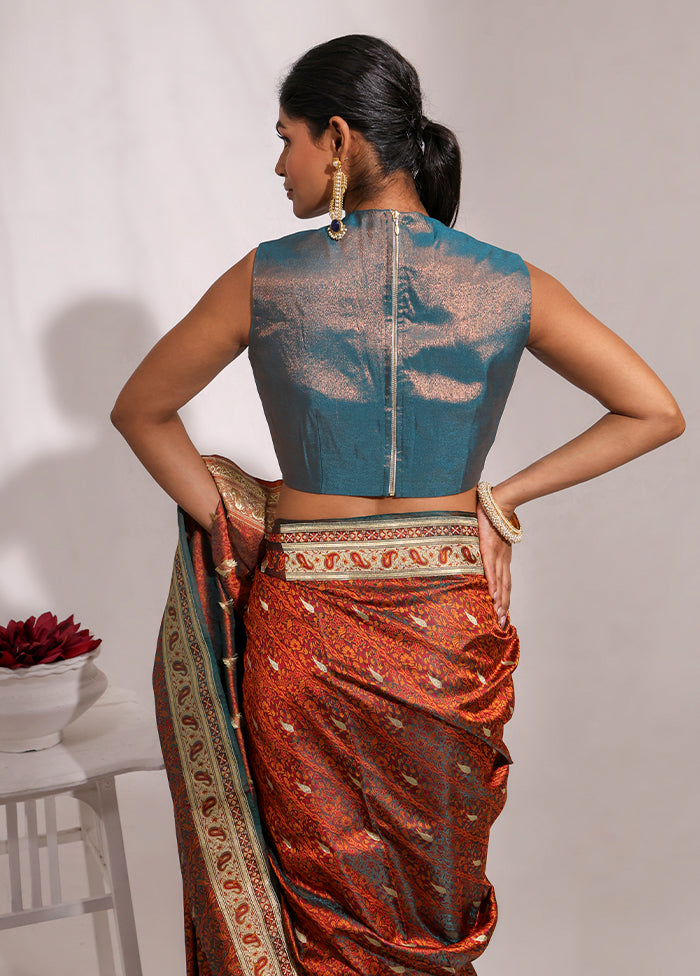 Teal Green  V Neck Designer Blouse