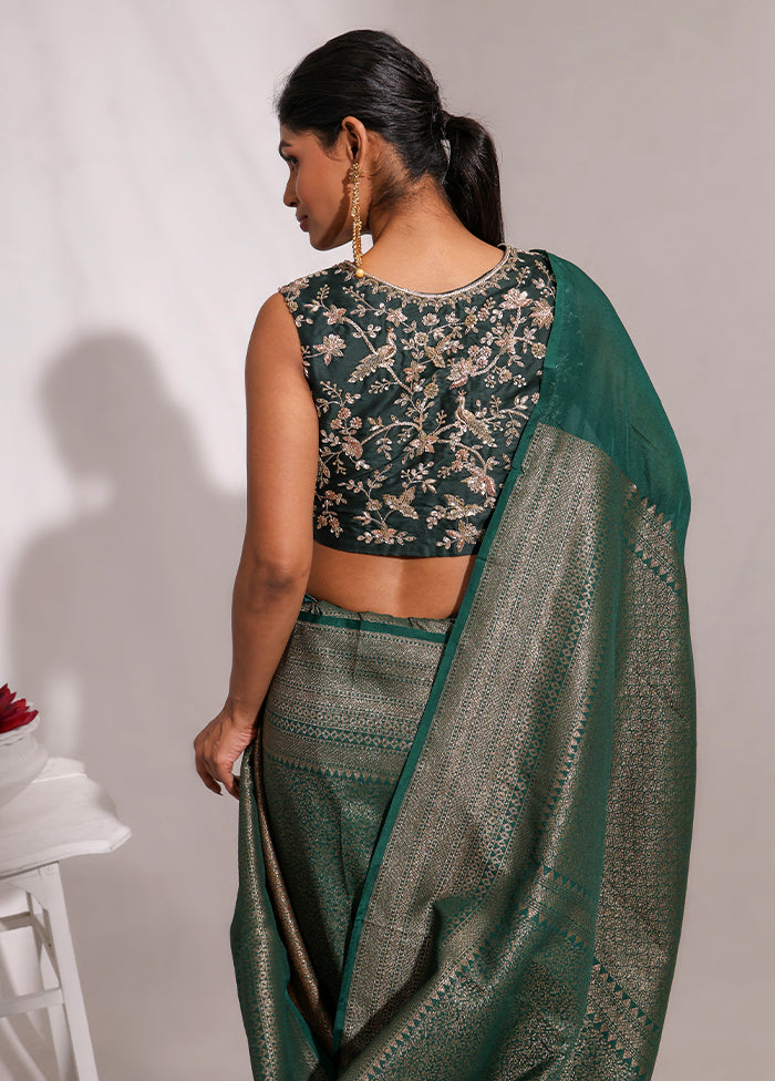 Bottle Green  Sweetheart Neck Designer Blouse