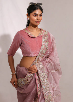 Lavender  Collar Neck Designer Blouse