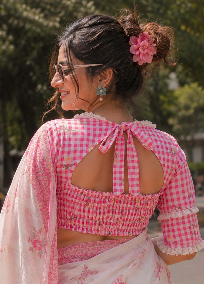Baby Pink Collar Neck Designer Blouse