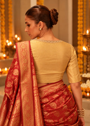 Gold Round Neck Designer Blouse