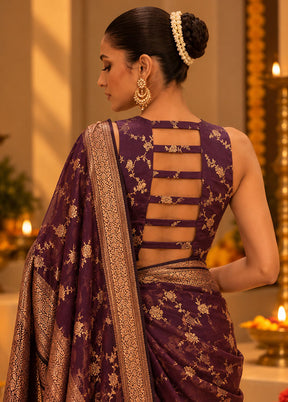 Purple Designer Neck Designer Blouse